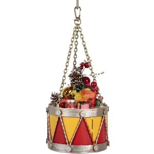 Clayre & Eef 6Y5865Y Decoratieve Trommel Ø 12x16/27 cm Geel-Rood