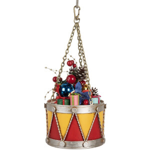 Clayre & Eef 6Y5865Y Decoratieve Trommel Ø 12x16/27 cm Geel-Rood