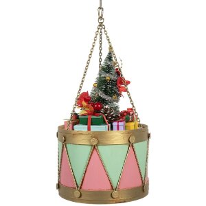 Clayre & Eef 6Y5867P Decoratieve Trommel Ø 21x34/43 cm Roze Groen