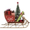 Clayre & Eef 6Y5869 Decoratie Sneeuwslede 21x9x18 cm Rood Goudkleurig