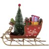 Clayre & Eef 6Y5869 Decoratie Sneeuwslede 21x9x18 cm Rood Goudkleurig
