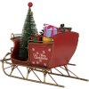 Clayre & Eef 6Y5869 Decoratie Sneeuwslede 21x9x18 cm Rood Goudkleurig