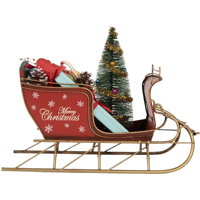 Clayre & Eef 6Y5870 Decoratieve Sleet 30x15x22 cm Rood Goudkleurig