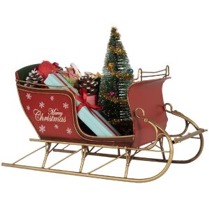 Clayre & Eef 6Y5870 Decoratieve Sleet 30x15x22 cm Rood Goudkleurig