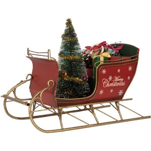 Clayre & Eef 6Y5870 Decoratieve Sleet 30x15x22 cm Rood Goudkleurig