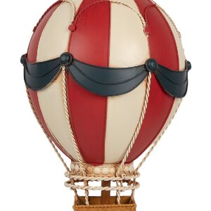 Clayre & Eef 6Y5874 Decoratie Heteluchtballon Ø 26x42 cm Rood & Beige