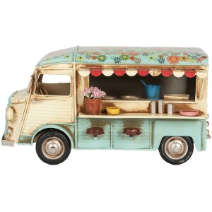 Clayre & Eef 6Y5877 Decoratie Foodtruck 26x14x14 cm Beige Blauw