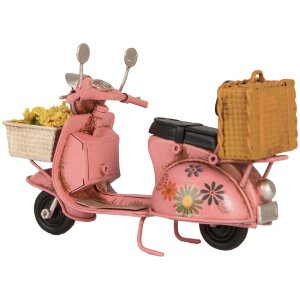 Clayre & Eef 6Y5879 Model Motorroller 12x6x8 cm Roze Beige