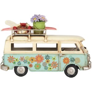 Clayre & Eef 6Y5880 Modelbus 17x7x11 cm Blauw Beige