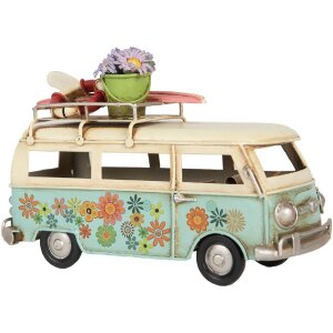 Clayre & Eef 6Y5880 Modelbus 17x7x11 cm Blauw Beige