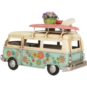 Clayre & Eef 6Y5880 Modelbus 17x7x11 cm Blauw Beige