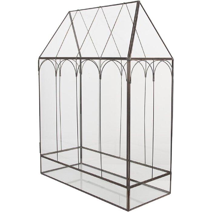 Clayre & Eef 5GL0022 Decoratie Mini Kas 35x15x46 cm Zwart Transparant