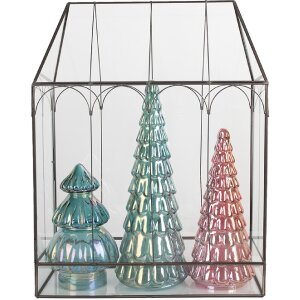 Clayre & Eef 5GL0022 Decoratie Mini Kas 35x15x46 cm Zwart Transparant