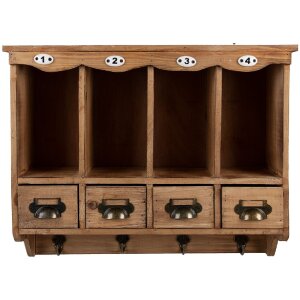 Clayre & Eef 5H0745 Wandkast 53x16x42 cm bruin