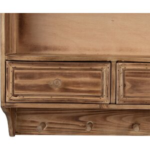 Clayre & Eef 5H0746 Wandkast 56x13x60 cm Bruin Hout Landelijke Stijl