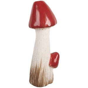 Clayre & Eef 6TE0578 Decoratieve paddenstoel 16x14x41 cm Wit en Rood