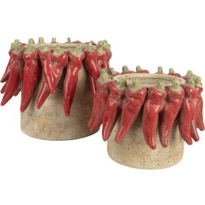 Clayre & Eef 6TE0579L Bloempot Ø 21x17 cm Terrakotta Landelijke Stijl