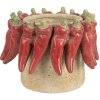 Clayre & Eef 6TE0579M Bloempot Ø 17x13 cm Beige Rood Terracotta