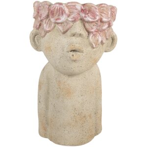 Clayre & Eef 6TE0584L Bloempot 20x19x31 cm Beige Roze