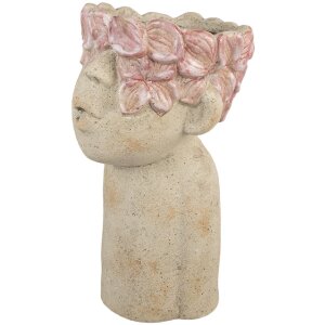 Clayre & Eef 6TE0584L Bloempot 20x19x31 cm Beige Roze