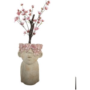 Clayre & Eef 6TE0584L Bloempot 20x19x31 cm Beige Roze