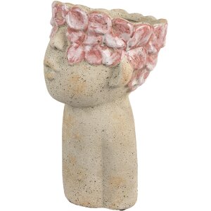 Clayre & Eef 6TE0584M Bloempot 16x15x25 cm Beige Rood