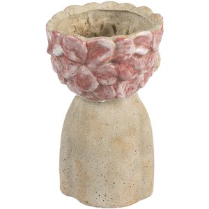 Clayre & Eef 6TE0584M Bloempot 16x15x25 cm Beige Rood