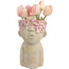 Clayre & Eef 6TE0584M Bloempot 16x15x25 cm Beige Rood