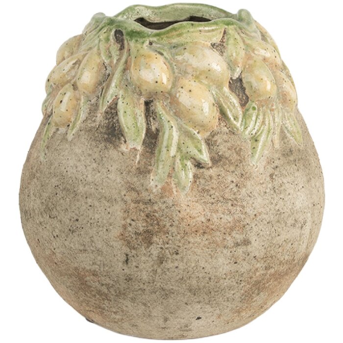 Clayre & Eef 6TE0585 Bloempot Ø 18x18 cm Beige Geel