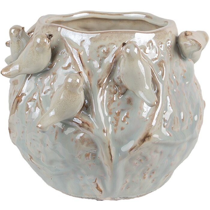 Clayre & Eef 6TE0587 Bloempot 22x21x17 cm Groen Grijs