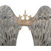 Clayre & Eef 5Y1367 Wanddecoratie Vleugels 46x4x65 cm Grijs en Goudkleurig