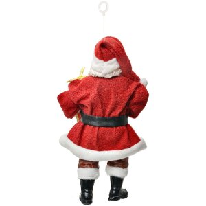 Clayre & Eef 66245 Decoratiehanger Kerstman 10x6x17 cm Rood en Wit