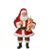Clayre & Eef 66245 Decoratiehanger Kerstman 10x6x17 cm Rood en Wit