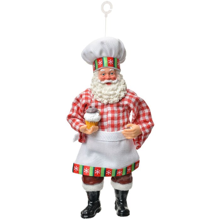 Clayre & Eef 66249 Decoratiehanger Kerstman 9x6x17 cm