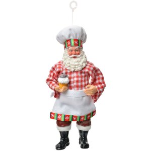 Clayre & Eef 66249 Decoratiehanger Kerstman 9x6x17 cm