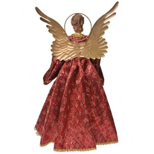 Clayre & Eef 66251 Decoratie Engel 26x15x44 cm Rood en Goud