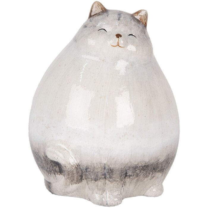 Clayre & Eef 6CE2131 Decoratie Kat 14x13x18 cm Grijs