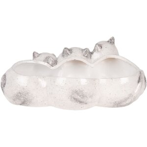 Clayre & Eef 6CE2132 Bloempot Kat Grijs 27x16x10 cm
