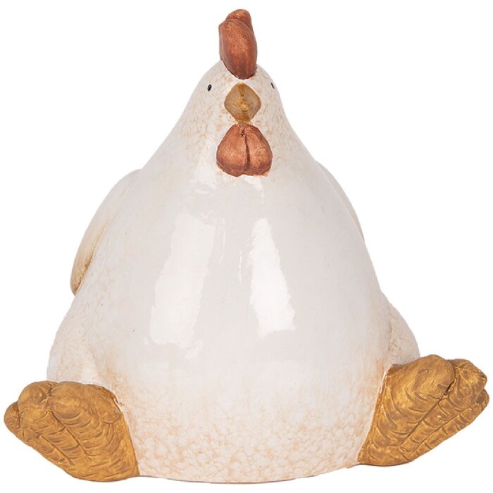 Clayre & Eef 6CE2133 Decoratie Kip 18x14x17 cm Beige & Bruin
