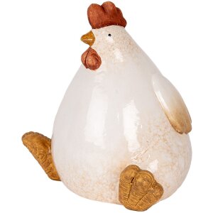Clayre & Eef 6CE2133 Decoratie Kip 18x14x17 cm Beige & Bruin