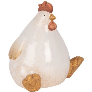 Clayre & Eef 6CE2133 Decoratie Kip 18x14x17 cm Beige & Bruin
