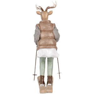 Clayre & Eef 6PR5529 Decoratie Hert 16x11x31 cm Bruin & Grijs