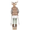 Clayre & Eef 6PR5529 Decoratie Hert 16x11x31 cm Bruin & Grijs