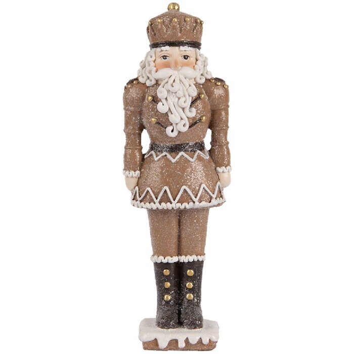 Clayre & Eef 6PR5532 Decoratie Notenkraker 6x5x18 cm Bruin en Wit