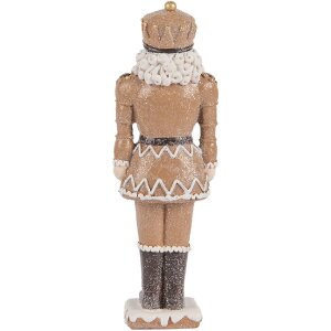 Clayre & Eef 6PR5532 Decoratie Notenkraker 6x5x18 cm Bruin en Wit