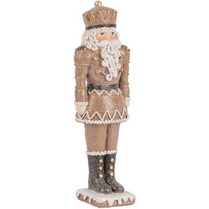Clayre & Eef 6PR5532 Decoratie Notenkraker 6x5x18 cm Bruin en Wit