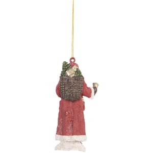 Clayre & Eef 6PR5533 Decoratie Hangdecoratie Kerstman 5x3x11 cm