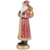 Clayre & Eef 6PR5534 Decoratie Kerstman 6x5x15 cm Rood en Goudkleurig