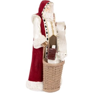 Clayre & Eef 6PR5536 Decoratie Kerstman Beige Rood 15x14x29 cm