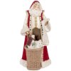 Clayre & Eef 6PR5536 Decoratie Kerstman Beige Rood 15x14x29 cm